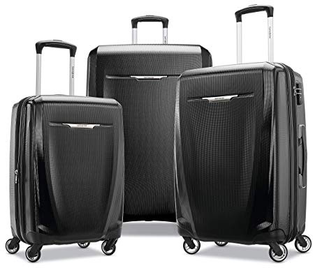 Samsonite Winfield 3 DLX Hardside Erweiterbares Gepäck mit Spinnern, Schwarz, 3-Piece Set (20/25/28), Winfield 3 DLX Hartschalengepäck mit Spinnern