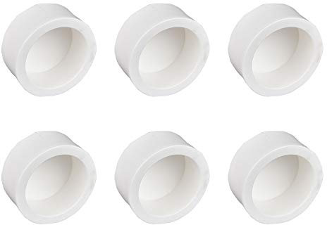 YOFASEN Couvre Tuyaux Blanc - Raccord de Capuchon de Tuyau en PVC - Embouts Externes à Emboîtement Coulissant, 25mm, 6pièces