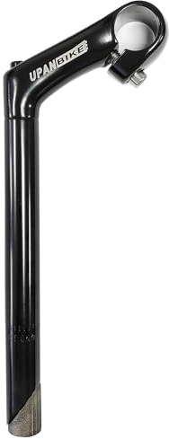 UPANBIKE Bike Stem 22.2mm*25.4mm Aluminum Alloy Gooseneck Shape 80mm Stem Length 220mm(30°,black)