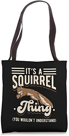 Funny Chipmunk, Tree Squirrel Lover Motive Tote Bag