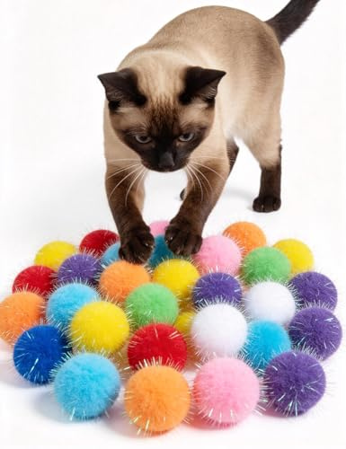 DIYUQISHI 50-Pack Soft Cat Toy Balls – Fun Playtime & Exercise for All Cats (1.5 in, 50 Balls)