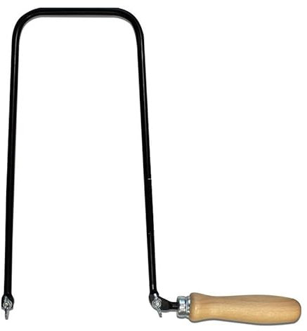 CABLEPELADO Segueta para Marquetería Arco, Sierra de marquetería, Sierra para calar, Sierra de arco para marquetería, Sierra proyectos educativos, 270 mm fondo, Mango de madera, Apto para hoja de 130