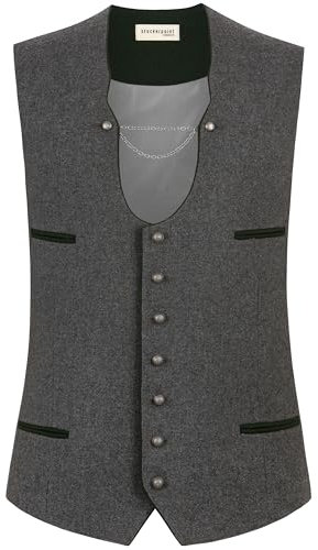 Stockerpoint Herren Salerio Trachtenweste, grau, 52