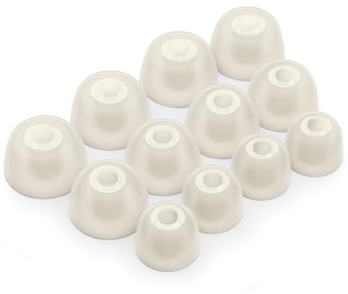 Okuli 12 x Écouteurs en Silicone Embouts d'oreilles pour Jabra Elite 3, 5, 7, 65t, 75t Casque Écouteurs en Blanc