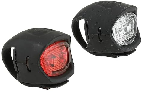 MVTEK Kit fanali anteriore e posteriore TWINS. Kit luci bicicletta in silicone. Faro bici compatto e leggero. Luce anteriore bici e luce posteriore 2 led superbright. Attacco universale. Bike light.