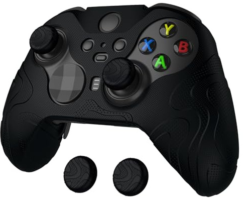 PlayVital Cover Silicone per Xbox Elite Series 2 Wireless Controller,Custodia Protettiva Antiscivolo Copri Analogici per Xbox Elite Series 2 Core Joystick-Catena Montuosa-Nero