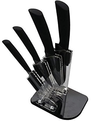 Set 4 COLTELLI in Ceramica Nera/Black Lama/Coltello Cucina