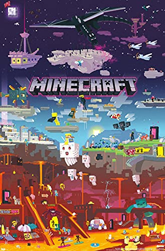 Trends International Minecraft - World Beyond Wall Poster, 22.375 x 34, Unframed Version