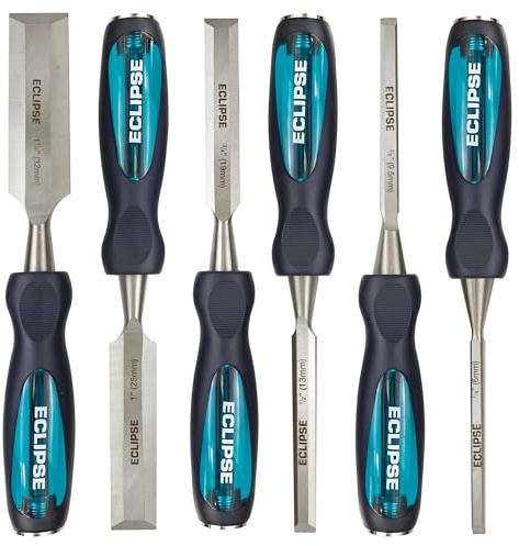 Eclipse Professional Tools TT-BEWC6BCE Set de 6 formones de carpintero con mango pasante (1/4, 3/8, 1/2, 3/4, 1, 1 1/4)