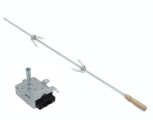 EuroStore07® SPIEDO 80 CON CM 2 FORCHETTE RITAGLIABILE SU MISURA + MOTORE DA 6 WATT PER GIRARROSTO - BARBECUE - CAMINO