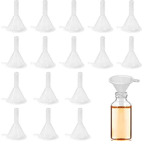 30 Pcs Small Mini Clear Plastic Funnels for Lab Bottles, Essential Oils, Perfumes, Spices, Sand Art, Powder