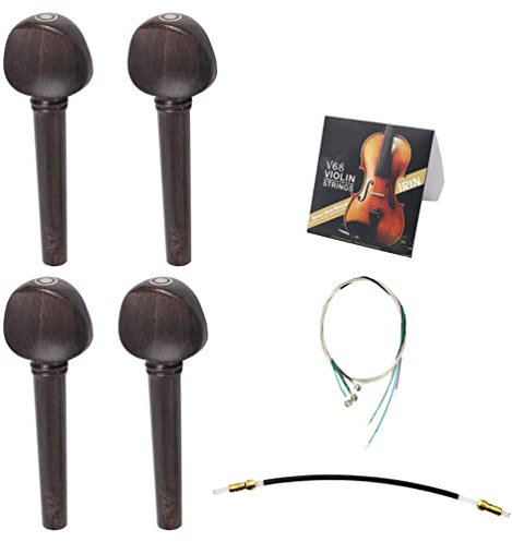 HEALLILY Geigensaiten 4/4 Satz Mit Ebenholz Stimmwirbeln Und Tailgut Saitenhalter Zubehör Für Violine Feineinstellung Und Ersatzteile