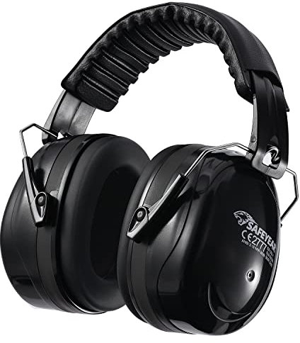 SAFEYEAR Casque Anti Bruit Adulte, Noir Protection Auditive 33db Femme & Homme, Casque Anti-bruit Pour Tir Sportif, Sommeil, Chantier Btp, Concert, Avion, Festival BK