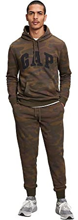 GAP Herren Logo Heritage Hoodie Hooded Fleece Pull Over Sweatshirt Kapuzenpullover, grün camo, X-Large