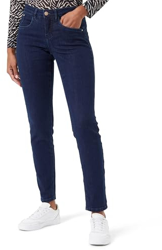 Cream Women's Jeans Skinny Fit Midrise Waist Regular Waistband 5 Pockets, Jeans De Las Mujeres, Dark Blue Denim Blue Stitching,