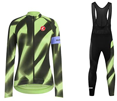 UGLY FROG JK12 Neu Winter MTB Damen Fahrradbekleidung Set Lang Winter Radjacke und Fahrradhosen Fleece Thermo Radtrikot