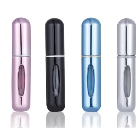 BINQILIN 4PCS 5ml Flacon de Pulvérisation de Parfum Portable Flacon de Pulvérisation Auto Amorçante Bouteille de Maquillage Vaporisateur de Parfum de Voyage