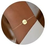 TINGN Armband Damen Gold, Zierlich Gold Doppelschichtiges Charm Armband mit Buchstaben J Personalisiertes Armband Gliederkette Armkette Perlenarmband Armschmuck Geschenke für Frauen Mädchen