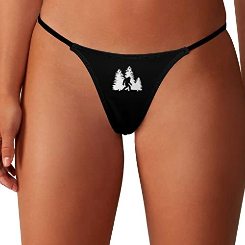 GQWJKSZ Bigfoot Trees Forest Mutandine da Donna G-Strings Perizoma Sexy T Back Panty