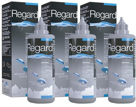 Avizor Regard 3x355ml - Solución sin Conservantes para Limpiar, Desinfectar y Rehidratar Lentes de Contacto - Pack Ahorro - Salud Ocular Completa