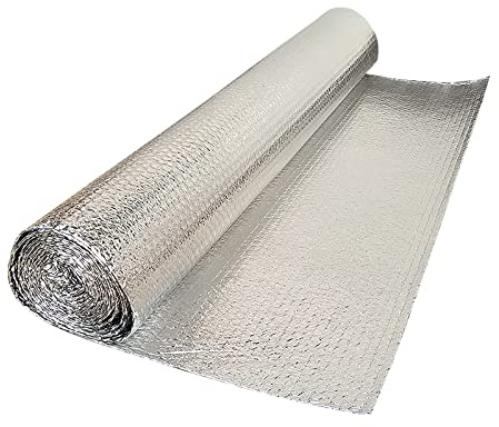 Lámina aislante,Lámina aislante de burbujas, Película reflectante de capa de vapor de aislamiento de papel de aluminio de burbuja de doble cara de 4-5mm y película de máscara de pared de techo de suel