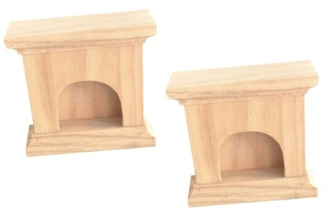 TOYANDONA 2pièces Miniature Fireplace Model Bois Naturel pour Décoration De Maison Et Accessoires Photo Fausse Cheminée Artisanale