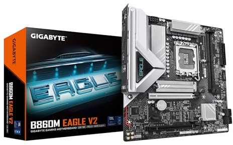 GIGABYTE B860M EAGLE V2 Motherboard - Intel Core Ultra Series CPUs, 6+1+2 Phases VRM, up to 9066MHz DDR5, 1xPCIe 5.0 + 1xPCIe 4.0 M.2, 2.5GbE LAN, USB 3.2 Gen 1