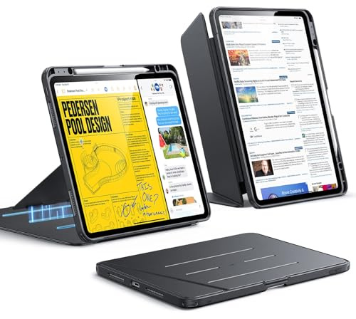 ESR for iPad Pro 13 inch Case M5/M4 (2025/2024), Vertical Stand Cover, Multi Stand Angles, Ultra-Stable Case for iPad Pro 13 (2025/2024) with Pencil Holder, Flip Magnetic Series, Black