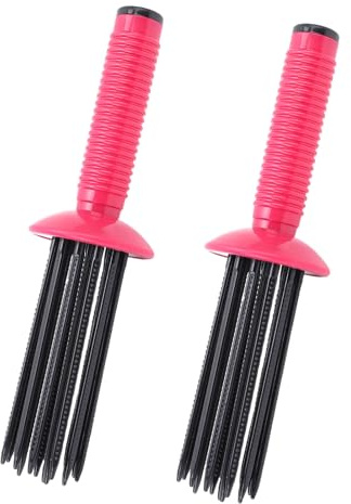 Dioche Pettine Arricciacapelli Pettine Arricciacapelli in 2 Pezzi - Strumento Antiscivolo con 17 Denti Rotondi - Facile Usare, Portatile, Adatto a Tutti i di Capelli