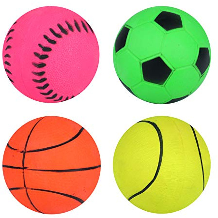 24 x Assorted Sports Pattern Hard Sponge Rubber Hi-Bounce Balls - Wholesale Box