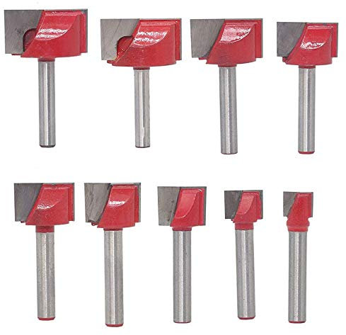 Gasea 9pcs 6mm Shank Cleaning Buttom Router Bits CNC Router End Milling Cutter Woodworking Tool Bit 10/ 13/ 16/ 18/ 20/ 22/ 25/ 30/ 32mm