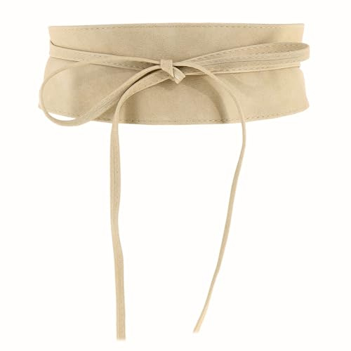 FASHIONGEN - Cintura Obi da donna, cintura Obi larga, similpelle in Poylurethane, alta qualità, MICA - Tan beige, S-M