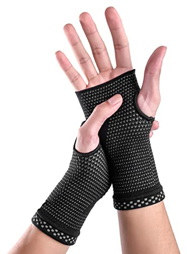 ABYON Handgelenkbandage Kompressive Handgelenk Bandagen 2 Stück für Links und Rechtshänder Arthritis, Sehnenentzündung, Verstauchung, Sportschutz für Männer Frauen (Schwarz, L)