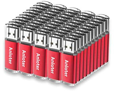Anloter 50pcs Chiavette USB Memory Flash Stick Pen Drive Thumb Storage per Computer Laptop Mac Tablet Regalo (64MB, Rosso)