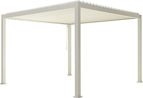 SORARA Basic Mirador Pavillon 300 x 300 x 240 cm Wasserdicht - Pergola mit Lamellendach - Aluminium/Stahl terrassenüberdachung - Weiss- 88MM