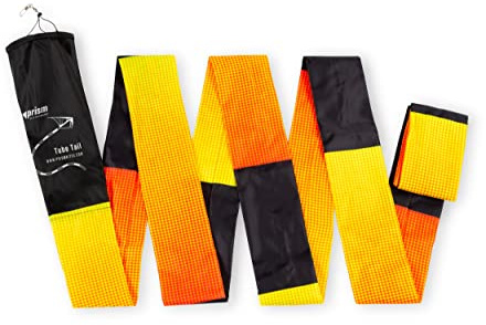 Prism Kite Technology Flying Tube Tail Kite Accessory in Infrared Colorway with Clip Attachment for Single and Dual Line Kites, 20 Foot
