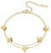Flongo Damen Gold Schmetterling Armband: Edelstahl Kette Armkette Charms vergoldet mit Butterfly Anhänger BFF bracelet Fußkettchen freundschaftsarmbänder Geschenk für Frauen Mädchen Freundin Tochter