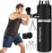 Boxsack Hängend Ungefüllt für Erwachsene Jugendliche: JanTeelGO 120cm Sandsack Boxen mit Boxhandschuhe, Stahlkette, Handwickel - Boxing Bag MMA Kickboxing Karate Home Gym Training