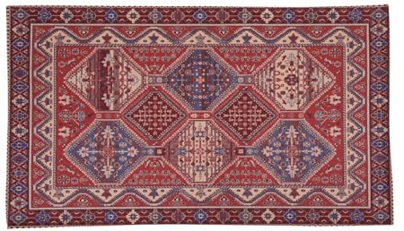 HomeLife Tappeto Salotto Stile Persiano 150X85 Made in Italy | Tappeto Camera da Letto in Cotone con Fondo Antiscivolo | Scendiletto Stampa Digitale di Inspirazione Orientale (Rosso)