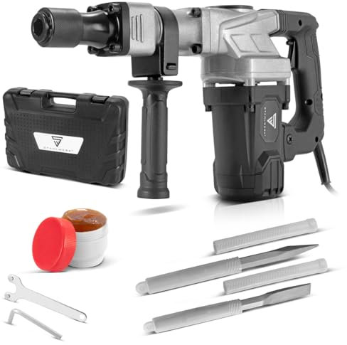 Martillo demoledor STAHLWERK AH-1300 ST con 1.300 W de potencia, 4.000 golpes por minuto y 20 J de fuerza de impacto Martillo perforador, Martillo cincelador