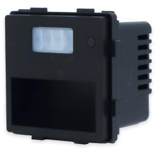 Luxus-Time Treppenbeleuchtung Einbau Modul mit Bewegungsmelder & Dämmerungssensor, dimmbar, Farbtemperatur einstellbar, für Standard-UP-Dose (60 mm) Schwarz | LX-SR02-12