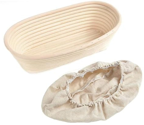 Generico Cesto Per Lievitazione - Scavino Per Impastare A Mano - Cesti Ovali In Vimini Con Rivestimento Per Lievitazione, Accessori Cucina