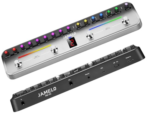 Multi Effects Pedal，JAMELO Guitar Effects Processor with 8 AMP & 8 CAB, Reverb, Delay, Chorus, Gate，Boost，Rechargeable, Bluetooth & Recording，App Control, 40 Editable Presets, IR Import