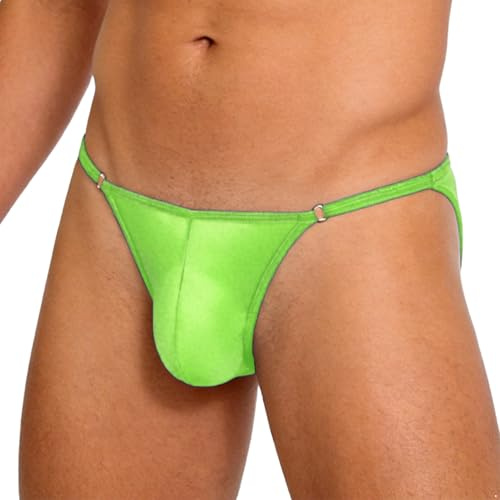 inhzoy herr hipster micro G string triangel slip olja glänsande mikrokalsonger sträng ouvert öppen gay sissy pouch trosor par spel, Fluorescerande grön, one size