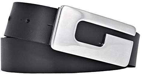 Bernd Götz Damen Leder Gürtel 30 mm schwarz Rindleder Koppelgürtel (95 cm)