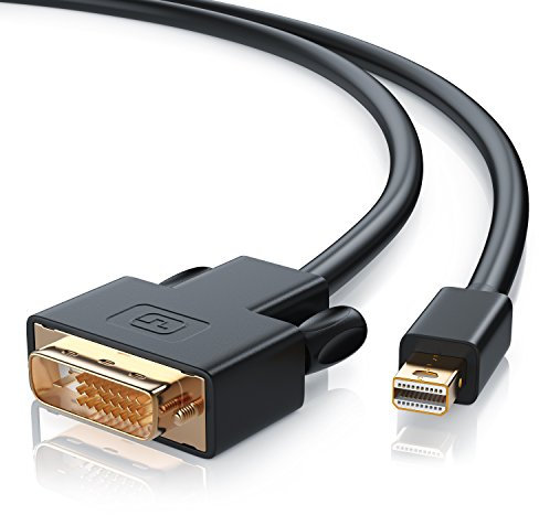CSL - Mini Displayport auf DVI Kabel 2m - Full HD HDTV 1080p - miniDP auf DVI Dual Link 24 1 - Kompatibel mit Thunderbolt 1- und Thunderbolt 2 Ports - kompatibel mit Surface - schwarz
