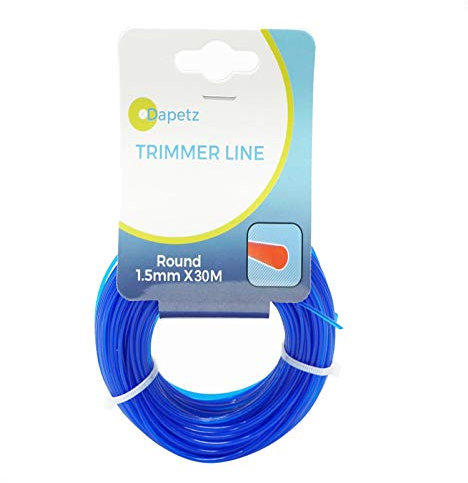 Dapetz® 1.5mm x 15m Blue Trimmer Strimmer Line – Nylon Cord for Flymo, Garden Grass Trimmers, Petrol Trimmers, and Grass Cutters