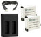 3in1 Set: 2X Ersatz Akku IS360XB 1150mAh + Dual USB Ladegerät Ladestation inklusive Micro-USB Kabel für Insta360 ONE X Kamera