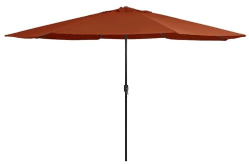 vidaXL Sonnenschirm mit Metall-Mast Kurbelmechanismus Gartenschirm Marktschirm Strandschirm Balkonschirm Ampelschirm Schirm 400cm Terrakotta-Rot