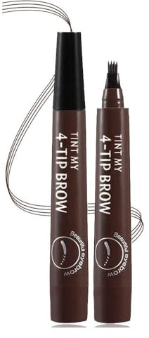 Penna Per Sopracciglia, Penna Per Sopracciglia Microblading, Matita Per Sopracciglia a 4 Punti Trucco Duraturo Copertura Per Sopracciglia, Naturali Aree Sparse Penna Per Sopracciglia Impermeabile